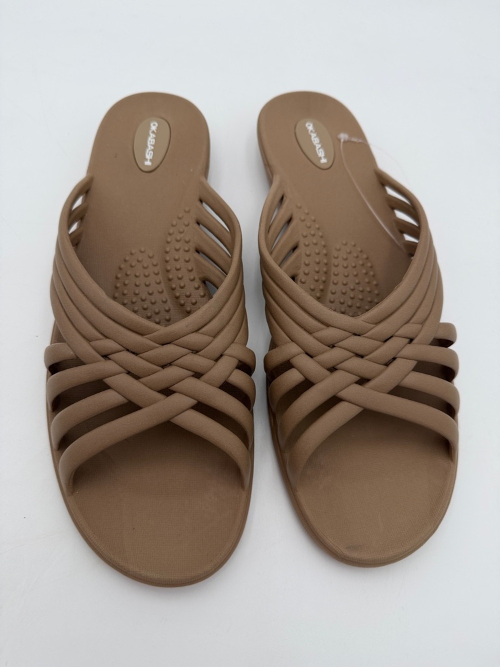 Okabashi Women's Chai / Tan Woven Slide Sandals - Picture 3 of 9